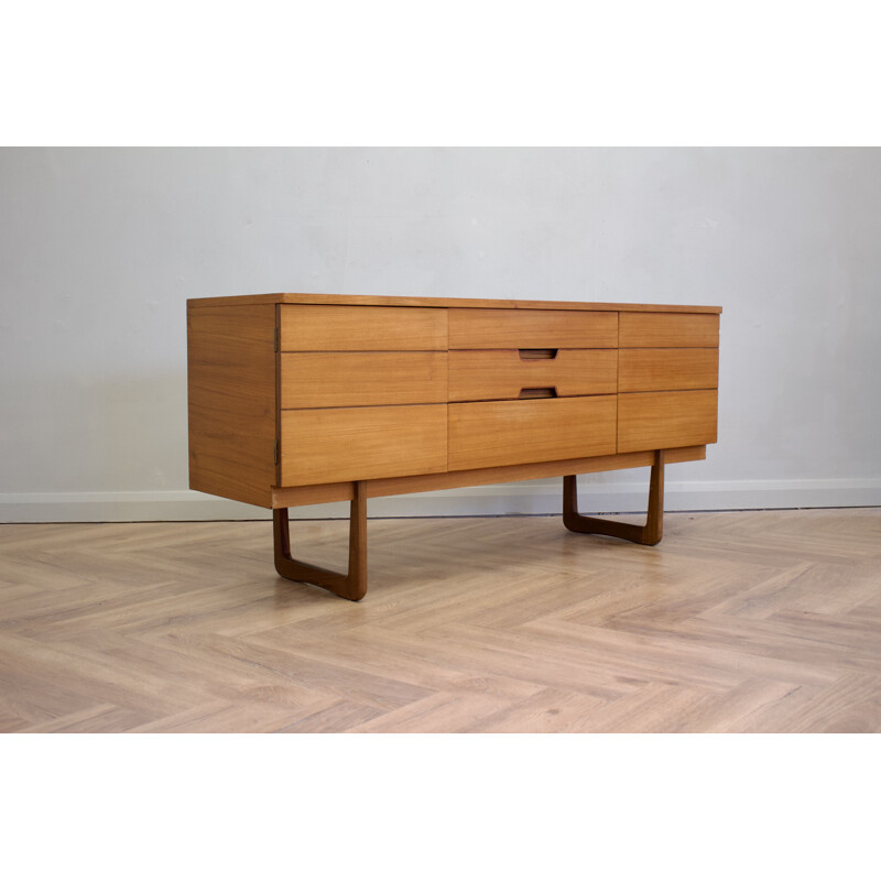 Vintage compact teak sideboard by Gunther Hoffstead for Uniflex, 1960s