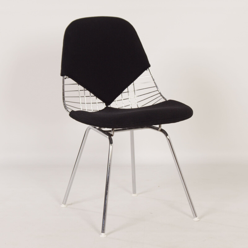 Set of 6 vintage Dkx wire chairs by Charles Eames for Herman Miller, 1960s