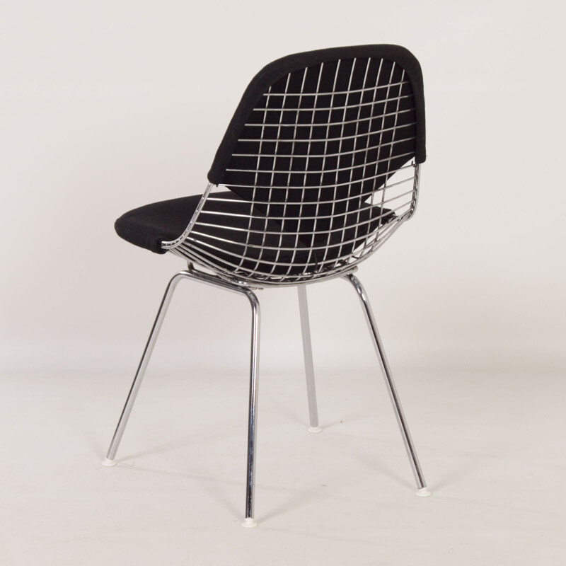 Set of 6 vintage Dkx wire chairs by Charles Eames for Herman Miller, 1960s