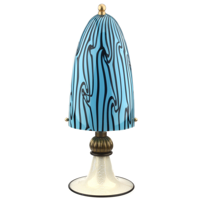 Lampe de table vintage en verre de murano, Italie 1970
