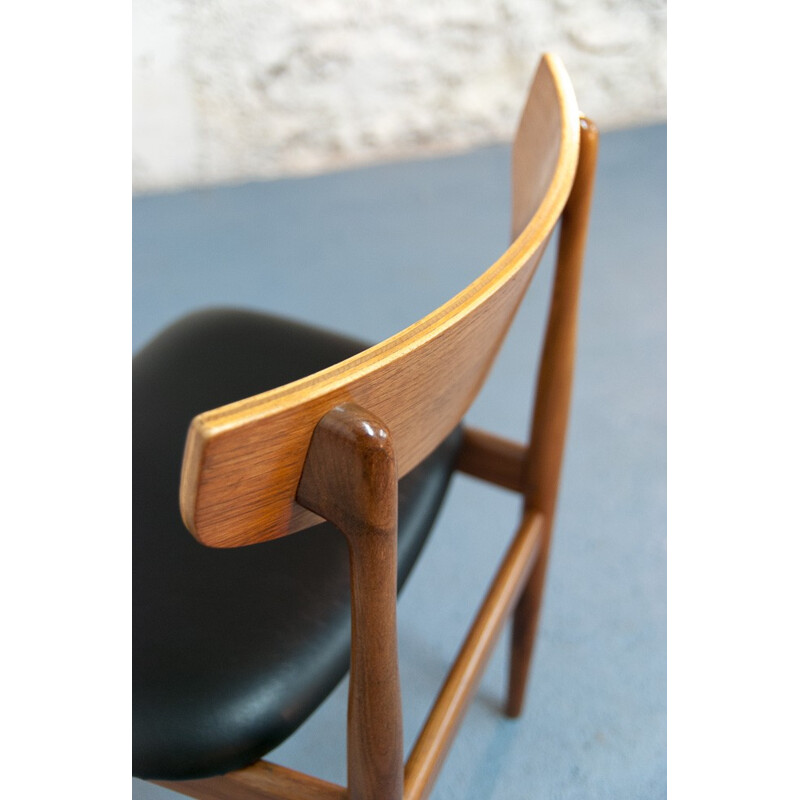 Set of 4 Scandinavian teak chairs, Ib KOFOD LARSEN - 1960S