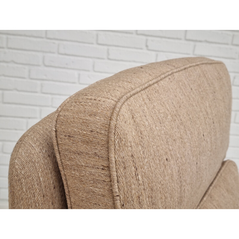 Vintage woolen swivel armchair, Denmark 1970