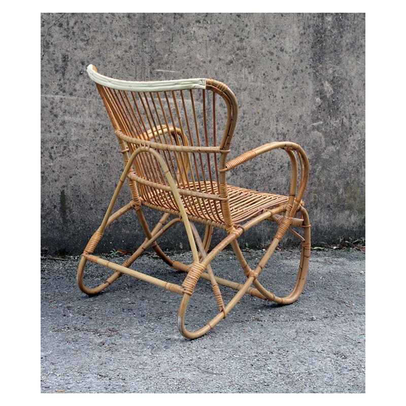 Pair of armchairs in rattan - 1970s