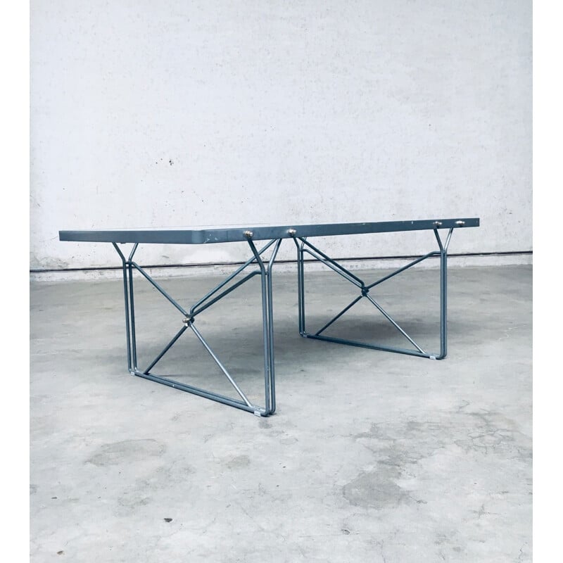 Tavolino vintage in metallo grigio "Moment" di Niels Gammelgaard per Ikea, 1980