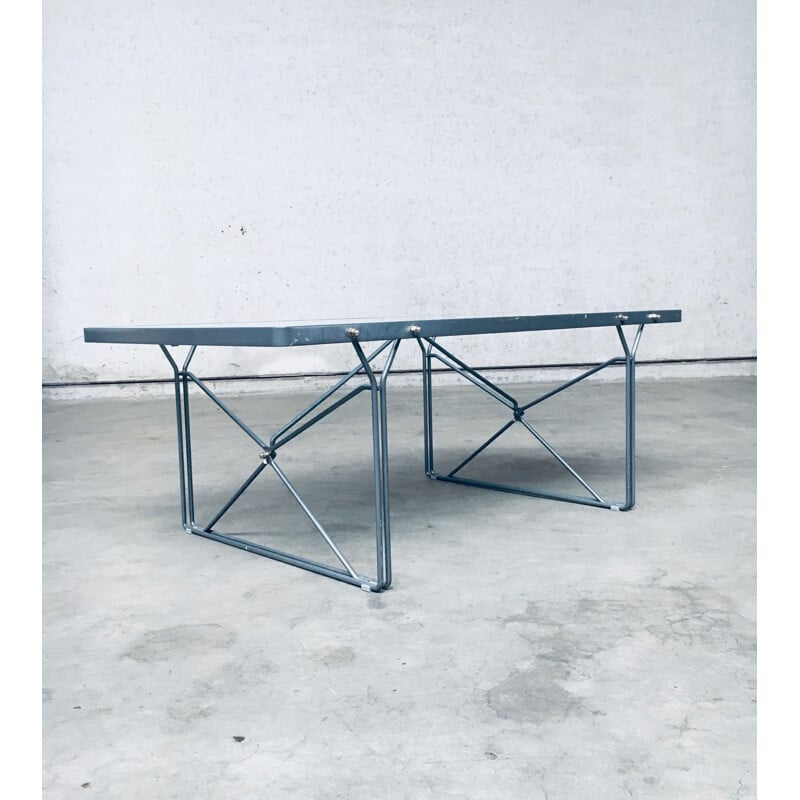 Vintage grey metal coffee table "Moment" by Niels Gammelgaard for Ikea, 1980