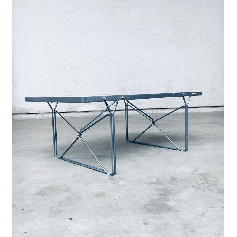Vintage grey metal coffee table "Moment" by Niels Gammelgaard for Ikea, 1980