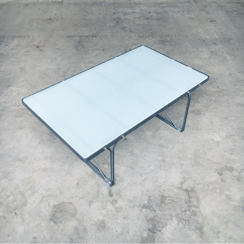 Tavolino vintage in metallo grigio "Moment" di Niels Gammelgaard per Ikea, 1980