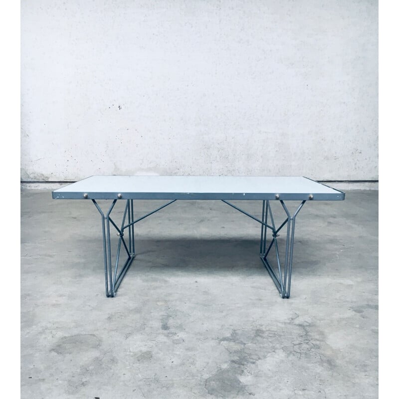 Tavolino vintage in metallo grigio "Moment" di Niels Gammelgaard per Ikea, 1980