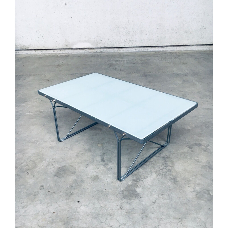 Table basse vintage en métal gris "Moment" par Niels Gammelgaard pour Ikea, 1980
