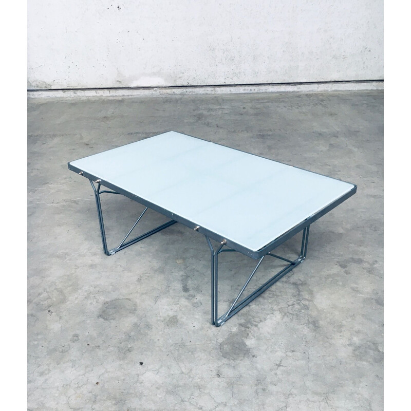 Tavolino vintage in metallo grigio "Moment" di Niels Gammelgaard per Ikea, 1980