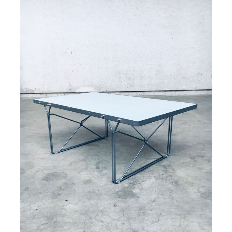 Table basse vintage en métal gris "Moment" par Niels Gammelgaard pour Ikea, 1980