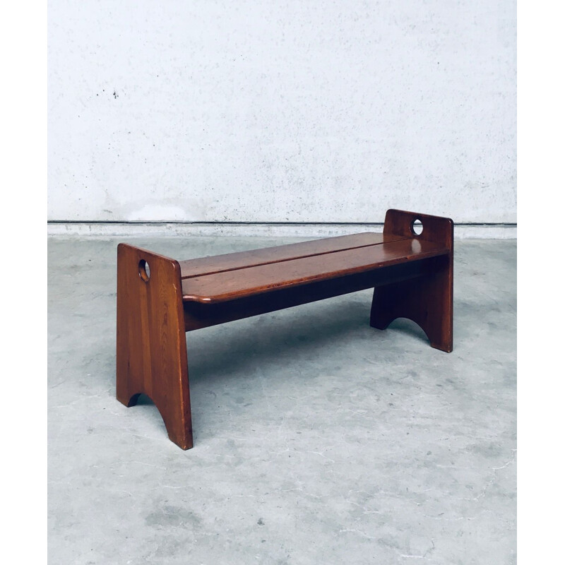 Mid-century Dutch side bench in beechwood, Netherlands 1960s