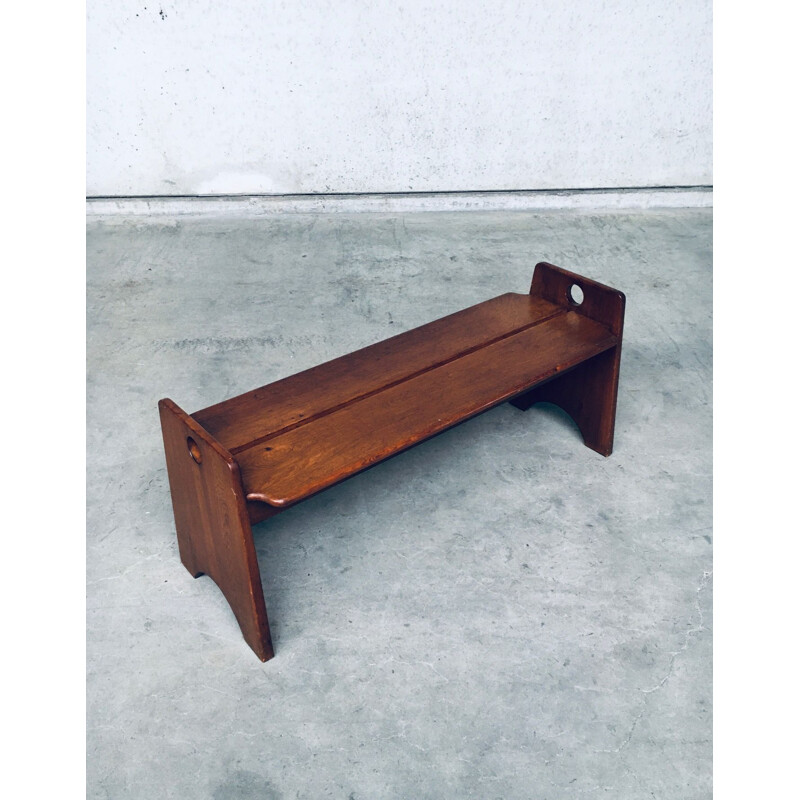 Mid-century Dutch side bench in beechwood, Netherlands 1960s