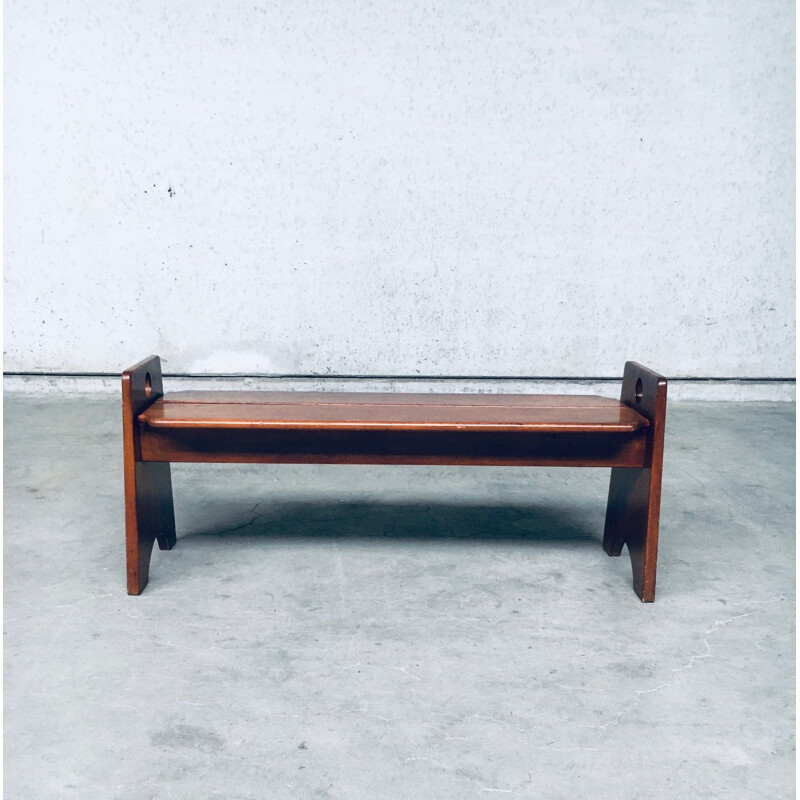 Mid-century Dutch side bench in beechwood, Netherlands 1960s