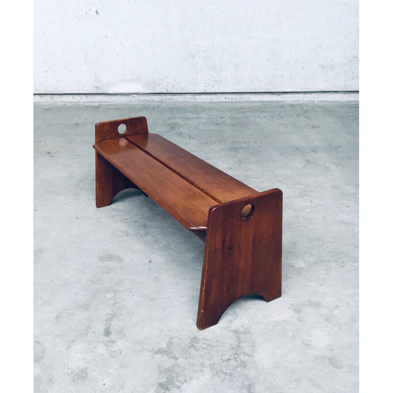 Mid-century Dutch side bench in beechwood, Netherlands 1960s