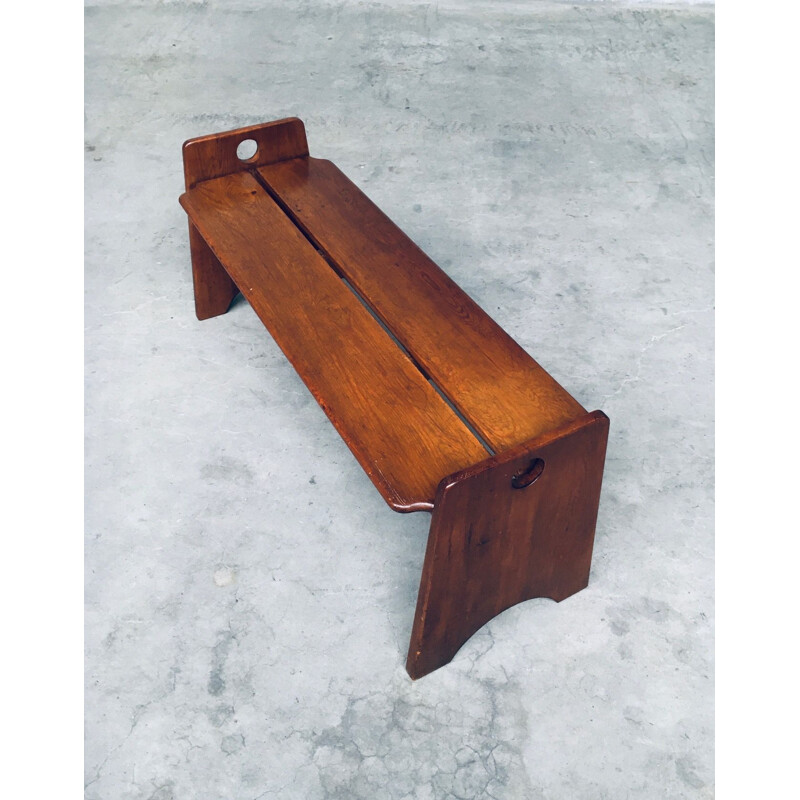 Mid-century Dutch side bench in beechwood, Netherlands 1960s