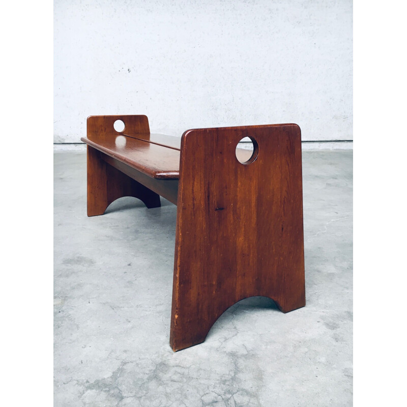 Mid-century Dutch side bench in beechwood, Netherlands 1960s