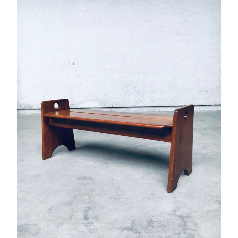 Mid-century Dutch side bench in beechwood, Netherlands 1960s