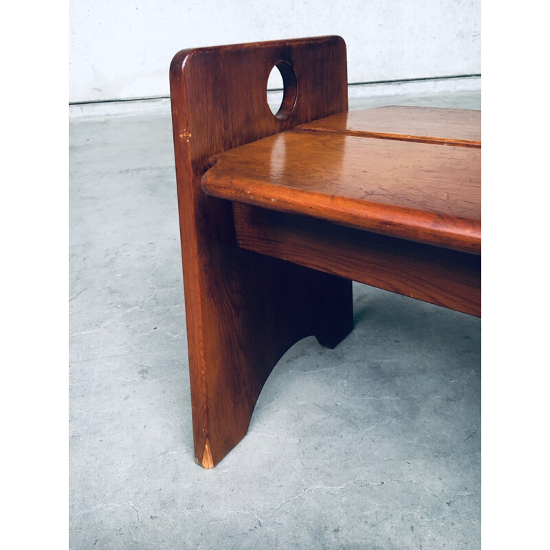 Mid-century Dutch side bench in beechwood, Netherlands 1960s