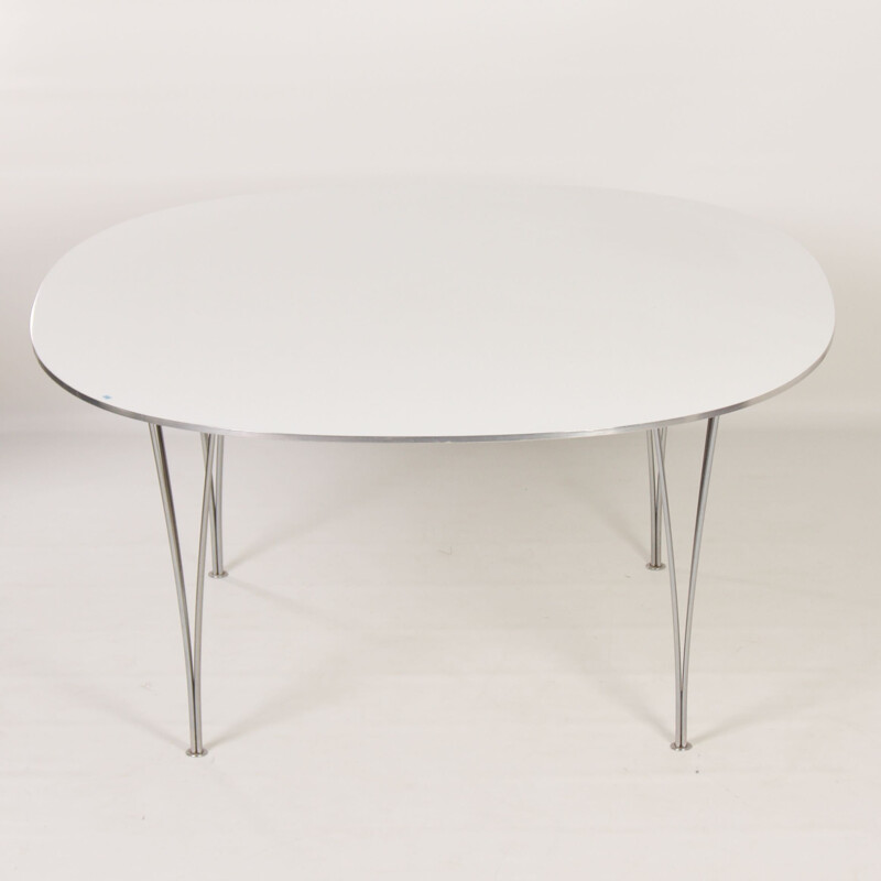 Vintage circular dining table by Piet Hein and Bruno Mathsson for Fritz Hansen, 1960s