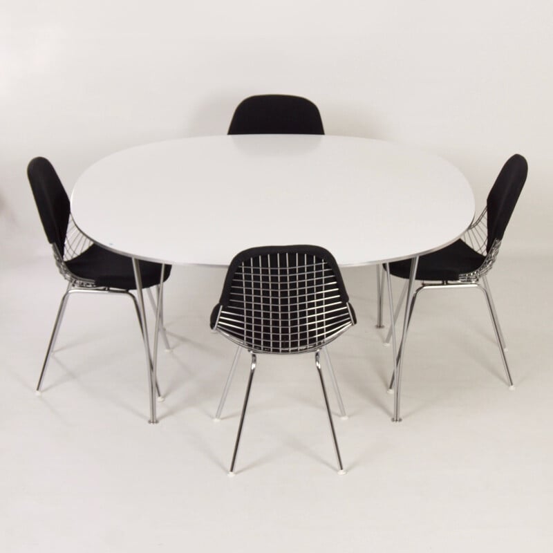 Vintage circular dining table by Piet Hein and Bruno Mathsson for Fritz Hansen, 1960s