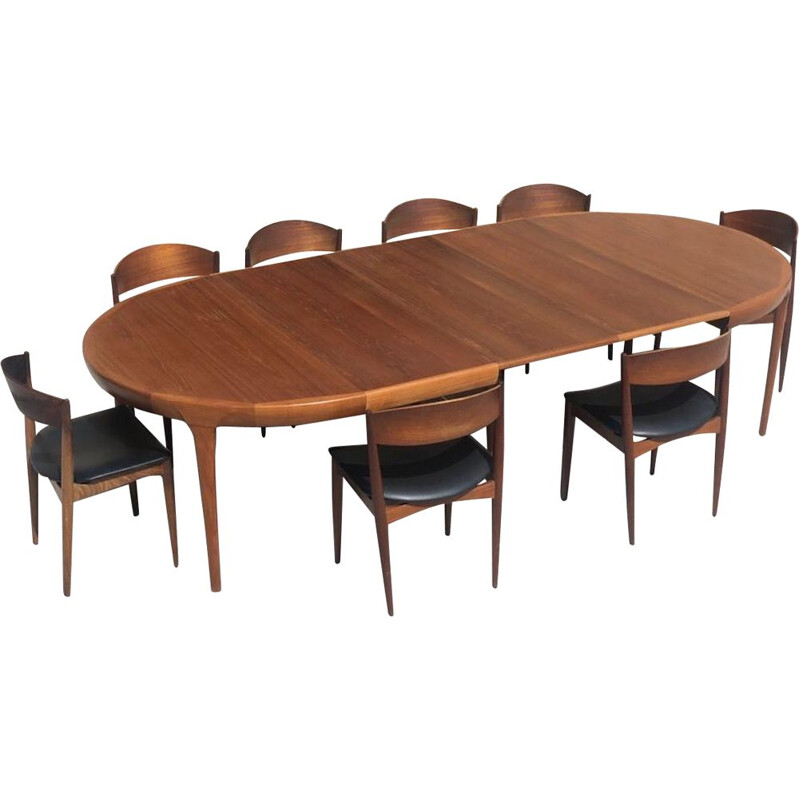 Vintage teak dining set by Ib Kofod Larsen for Mobelfabrik, Denmark 1960