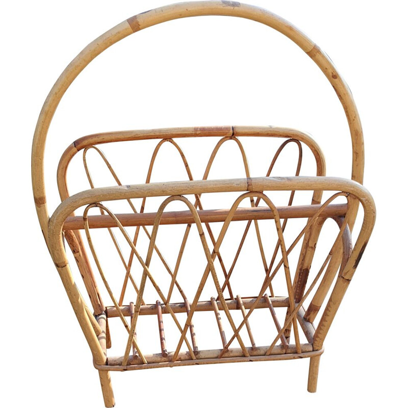 Vintage bamboo magazine rack