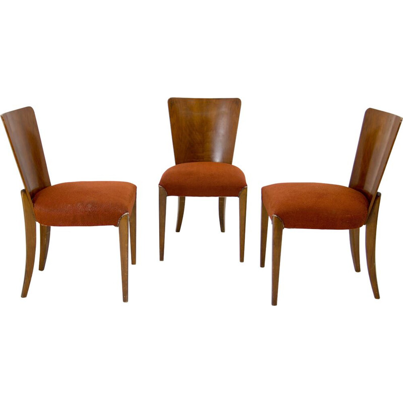 Set of 3 vintage Art Deco dining chairs H-214 by Jindrich Halabala for Up Závody, 1930s