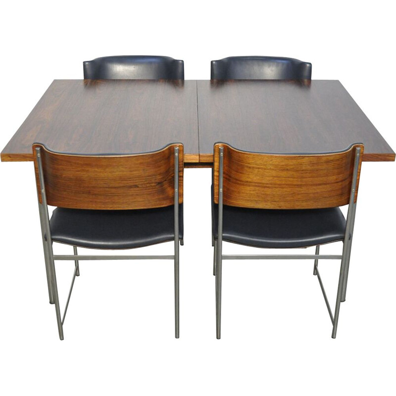 Vintage rosewood dining set Sm08 by Cees Braakman for Pastoe, 1950s