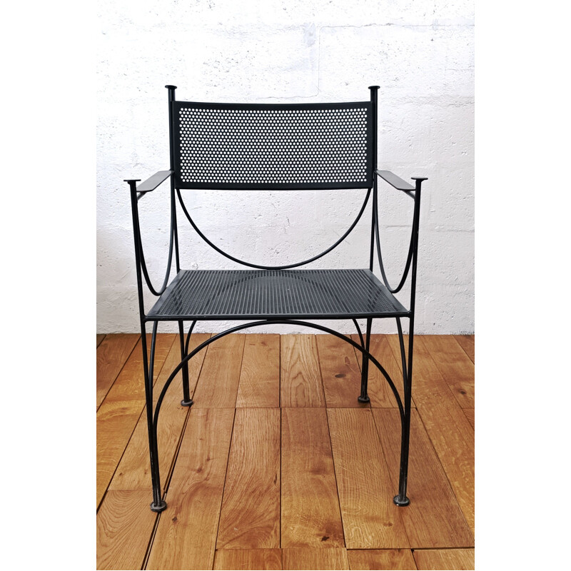 Vintage smeedijzeren stoel van Rj Caillette voor Fermob