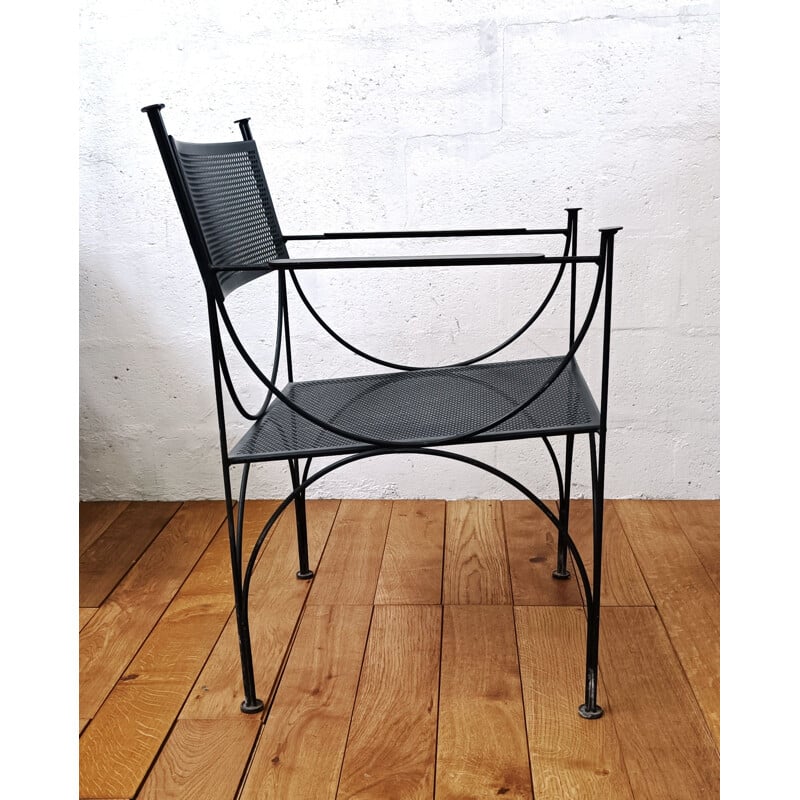 Vintage wrought iron chair by Rj Caillette for Fermob