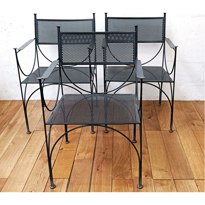 Vintage wrought iron chair by Rj Caillette for Fermob
