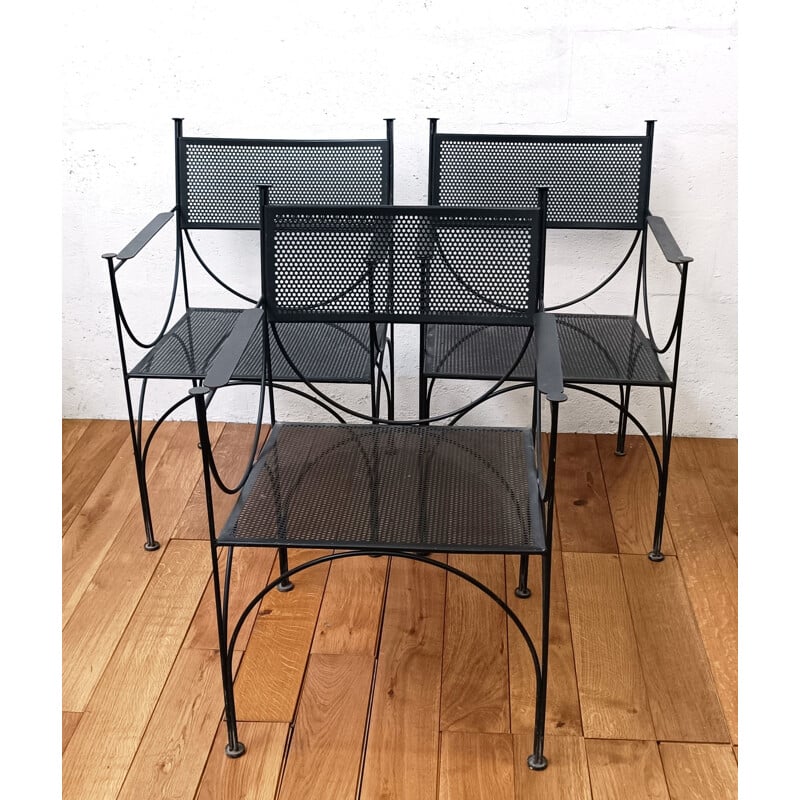 Vintage wrought iron chair by Rj Caillette for Fermob