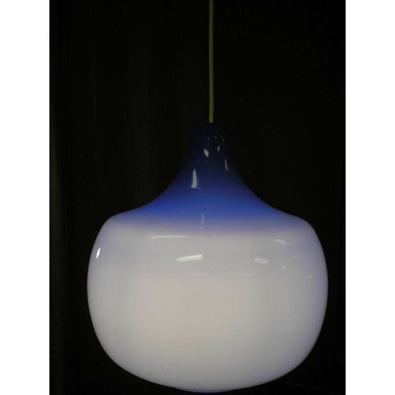 Italian Venini hanging lamp in blue glass, Paolo VENINI - 1960s