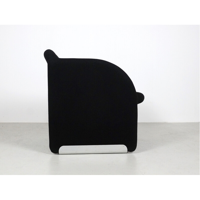 Fauteuil "Ben Chair" Artifort en acier et tissu laine noir, Pierre PAULIN - 1990