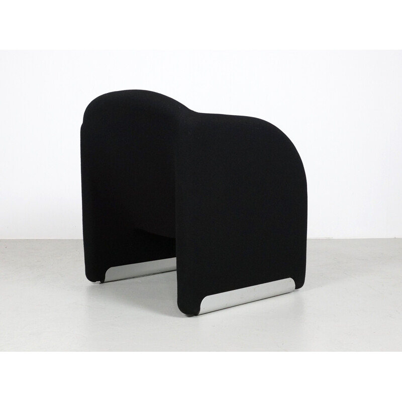 Fauteuil "Ben Chair" Artifort en acier et tissu laine noir, Pierre PAULIN - 1990