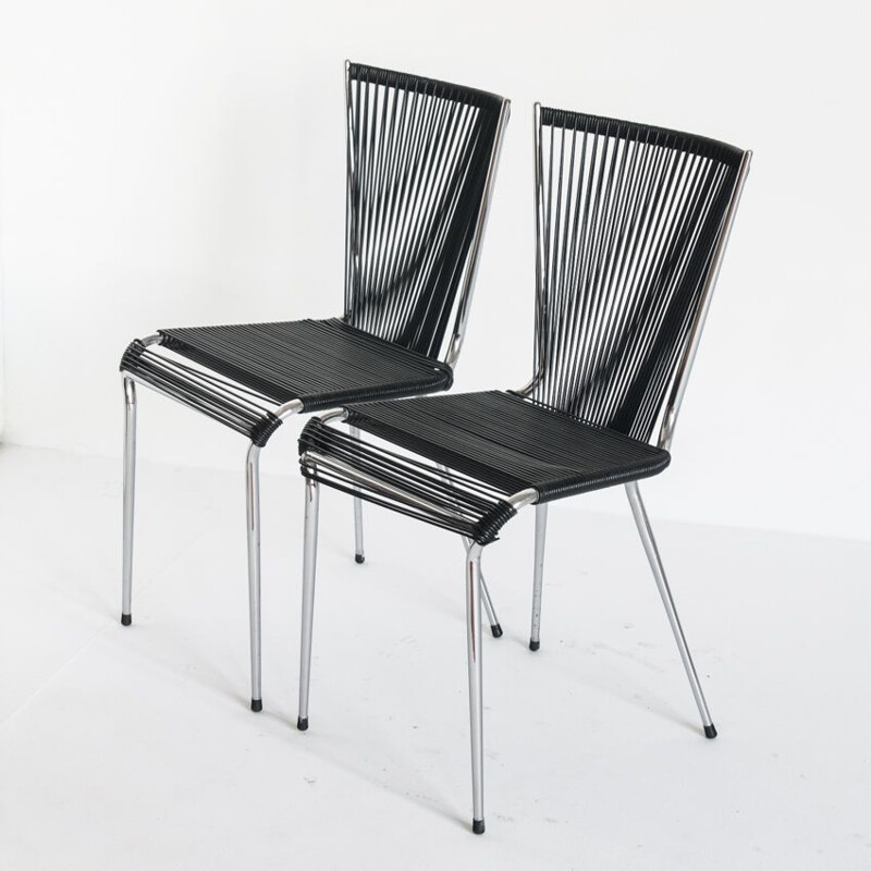 Ein Paar Vintage-Stühle "scoubidou" von André Monpoix, Frankreich 1960