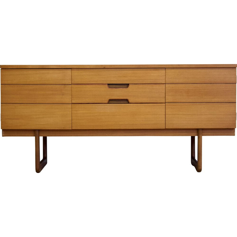 Vintage compact teak sideboard by Gunther Hoffstead for Uniflex, 1960s