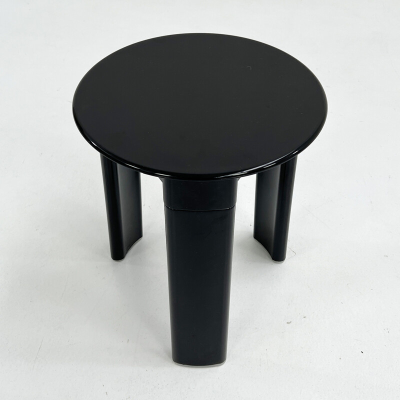 Tabouret noir vintage à 3 pieds par Olaf von Bohr pour Gedy, 1970