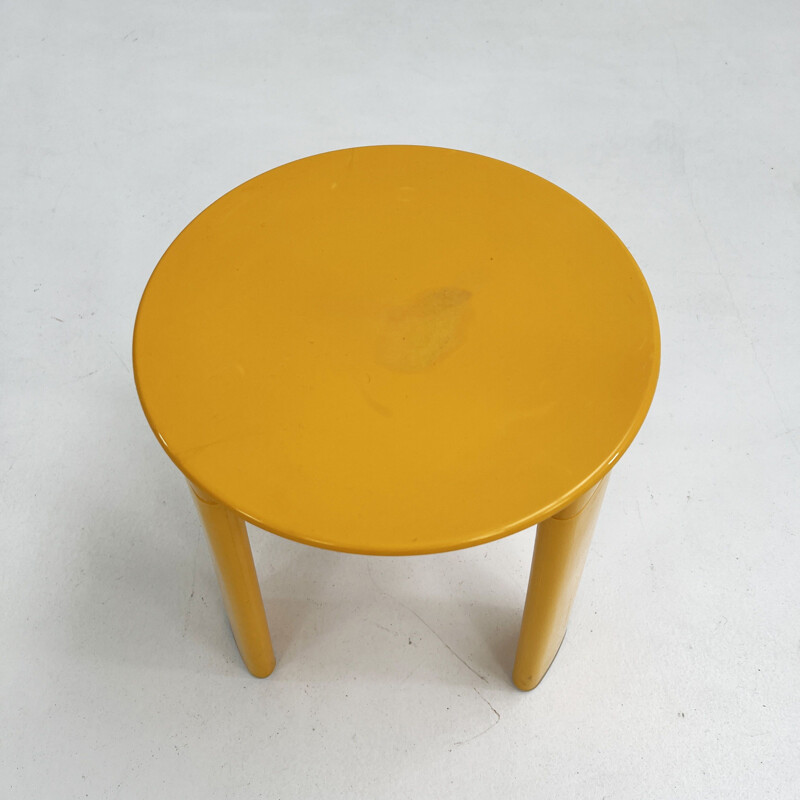 Vintage yellow 3-legged stool by Olaf von Bohr for Gedy, 1970s