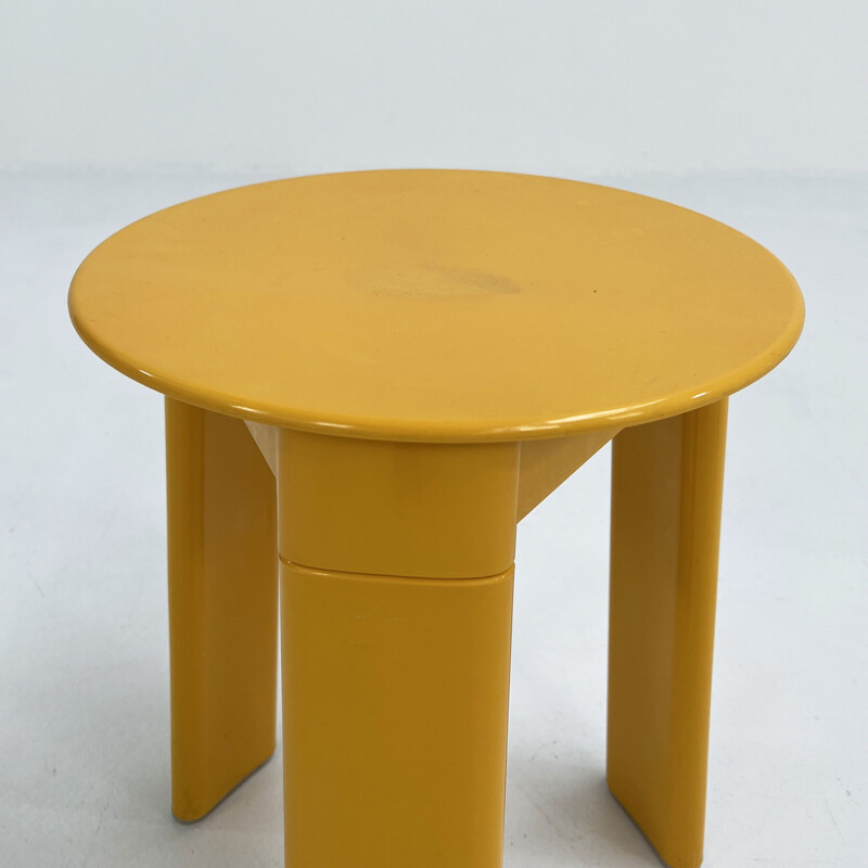 Vintage yellow 3-legged stool by Olaf von Bohr for Gedy, 1970s