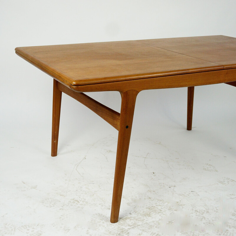 Mesa de teca vintage escandinava de A. H. Olsen para Mogens Kold, Dinamarca 1960