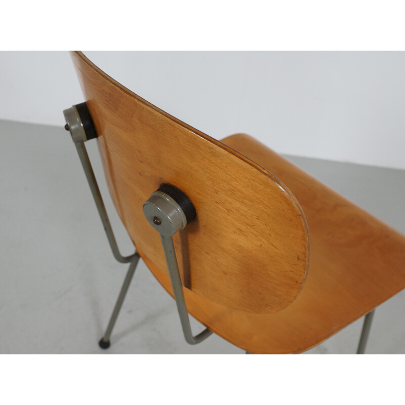 Chaise "116" Gispen en acier et hêtre contreplaqué, Wim RIETVELD - 1950