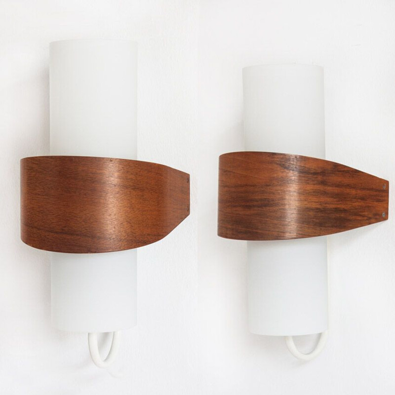 Pair of vintage wall lamps Nx40 by Louis Kalff for Philips, Holland 1960