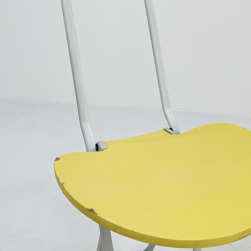 Pair of vintage yellow Dafne chairs by Gastone Rinaldi for FlyLine, 1970s