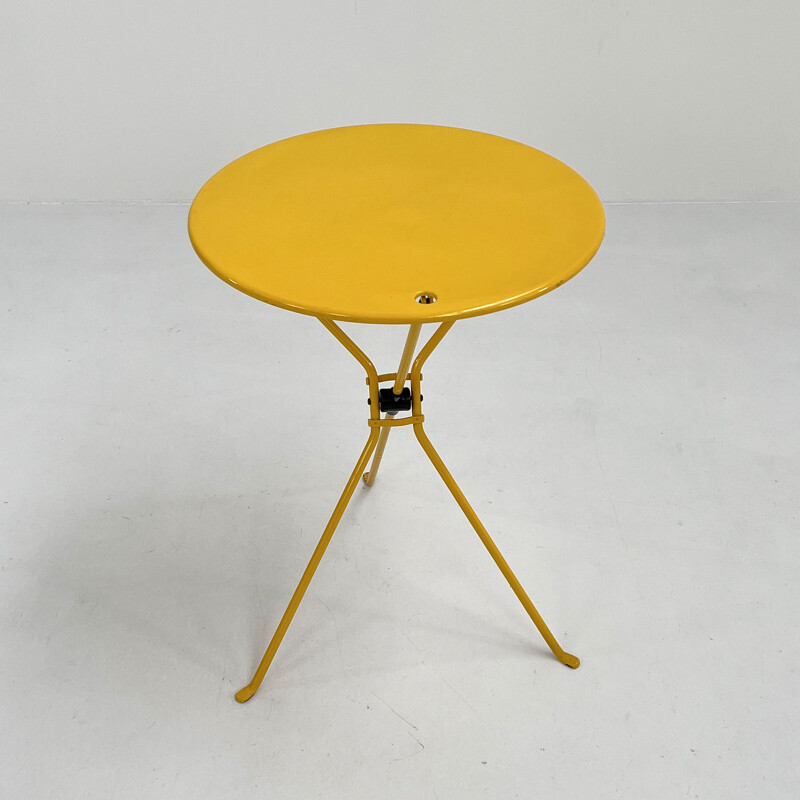 Table pliante vintage jaune Cumano par Achille Castiglioni pour Zanotta, 1970