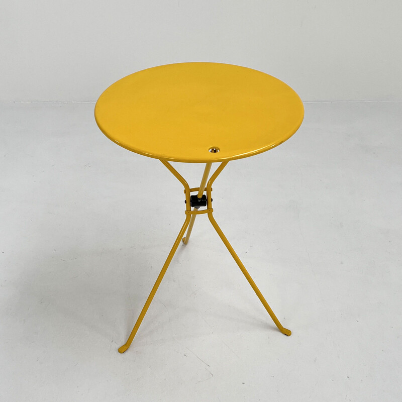 Vintage yellow Cumano folding table by Achille Castiglioni for Zanotta, 1970s