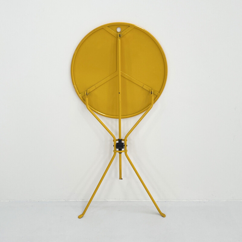 Table pliante vintage jaune Cumano par Achille Castiglioni pour Zanotta, 1970