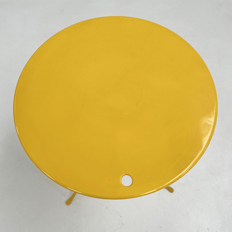 Vintage yellow Cumano folding table by Achille Castiglioni for Zanotta, 1970s