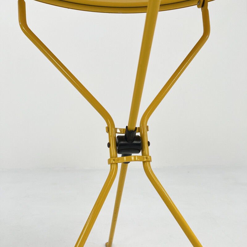 Table pliante vintage jaune Cumano par Achille Castiglioni pour Zanotta, 1970